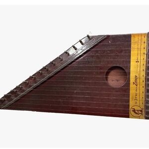 Vintage 1950 Harbert Junior Zither Harp Folk Musical Instrument with Sheet Music